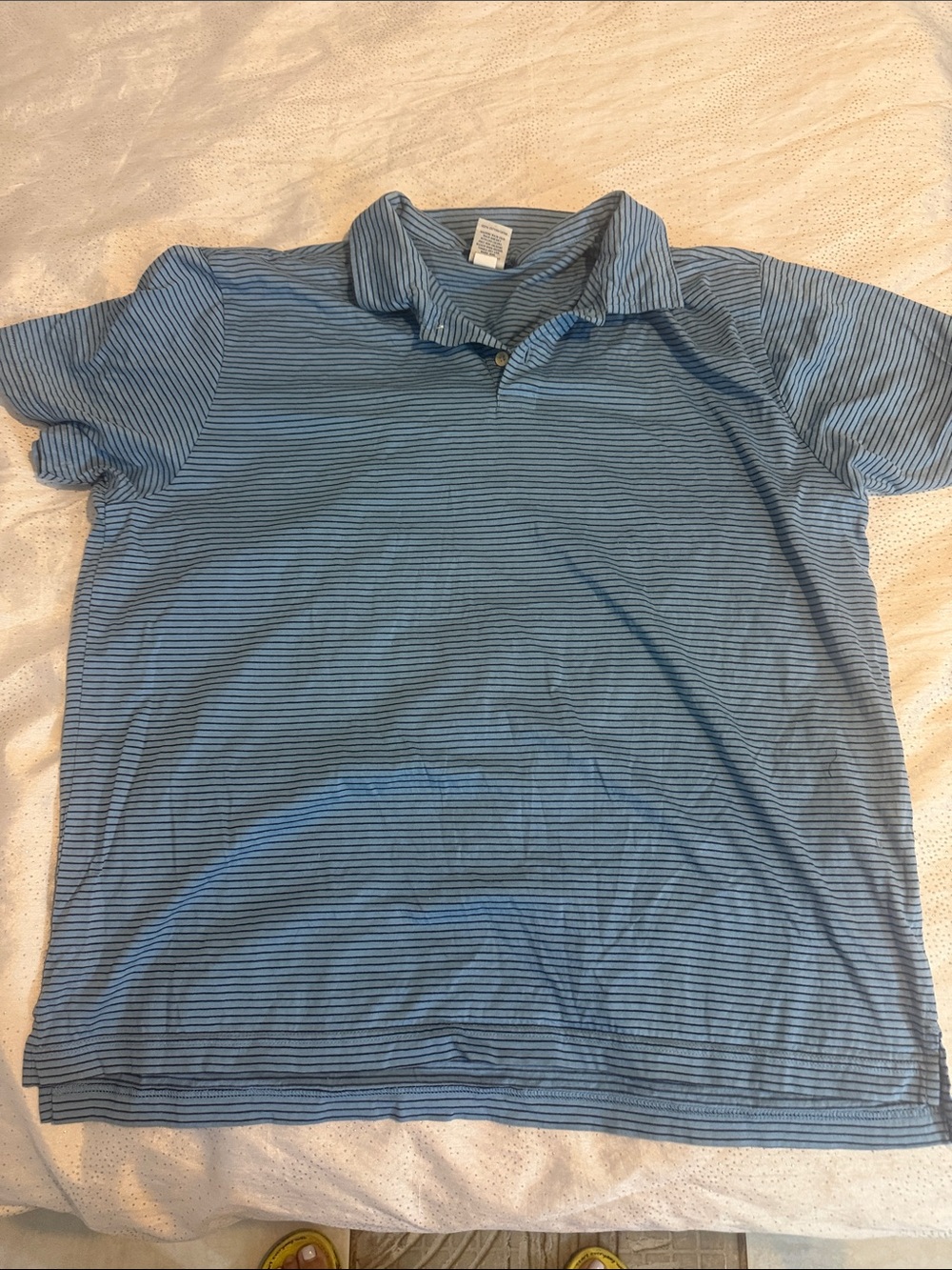 Old navy Men's Blue Striped Polo Shirt - Lightweight Casual size XL